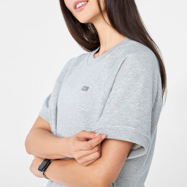 Women's Heather Grey Evelyn Short-Sleeve Sweatshirt