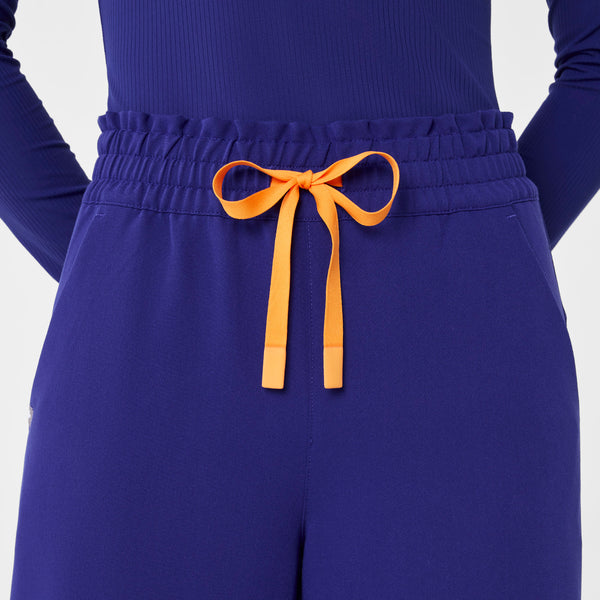 Women's Deep Royal Blue Allison High-Rise Ultra-Wide-Leg - Petite Scrub Pant
