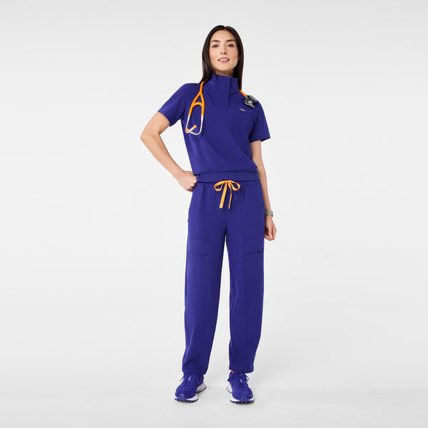 Women's Deep Royal Blue Giuliana High-Rise Barrel-Leg - Tall Scrub Pant