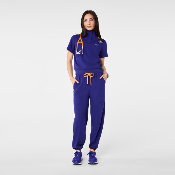Women's Deep Royal Blue Giuliana High-Rise Barrel-Leg - Tall Scrub Pant