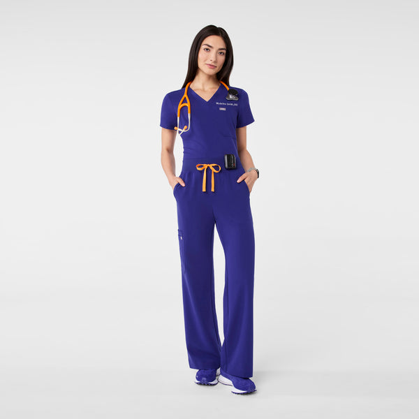 Women's Deep Royal Blue Isabel High-Rise Wide-Leg - Scrub Pant