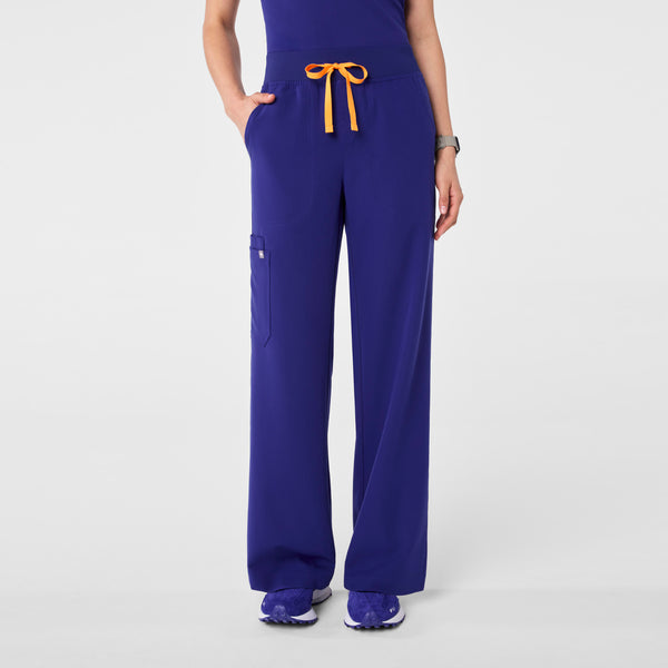 Women's Deep Royal Blue Isabel High-Rise Wide-Leg - Scrub Pant