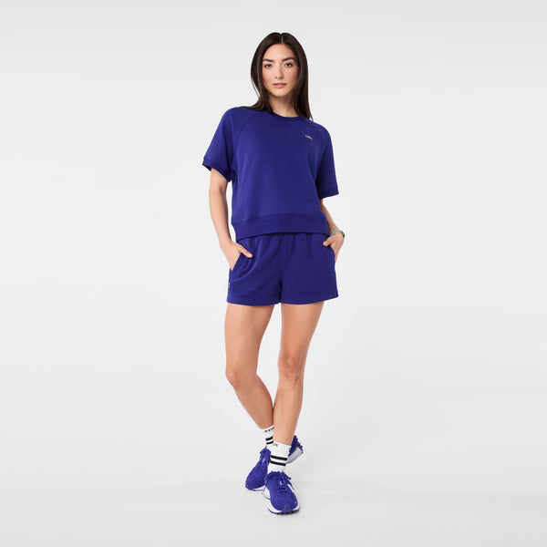 Women's Deep Royal Blue Evelyn Short-Sleeve Sweatshirt