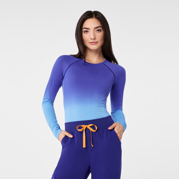 Women's Ombre Deep Royal Blue Salta  - Long-Sleeve Underscrub