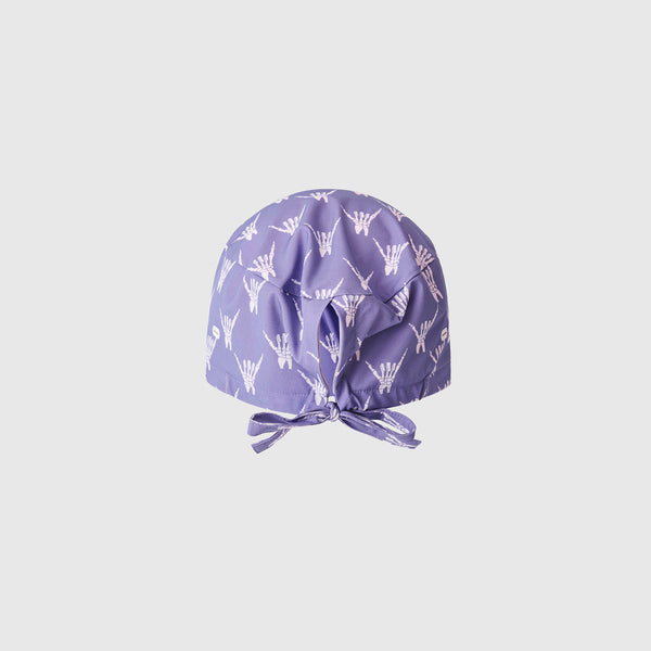 Amethyst Bone Print FIGS Scrub Cap With Buttonholes