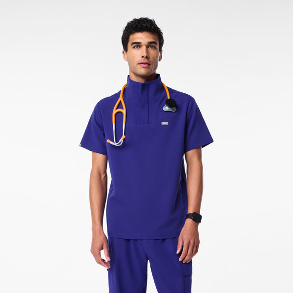 Men's Deep Royal Blue Walden Mock-Neck - Scrub Top