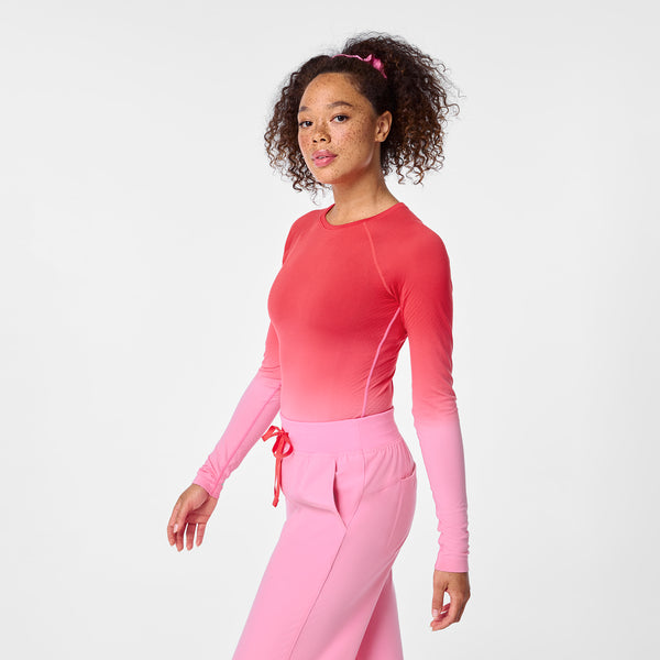Women's Ombre Sunrise Pink Salta  - Long-Sleeve Underscrub
