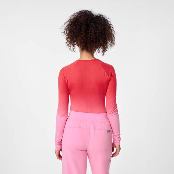 Women's Ombre Sunrise Pink Salta  - Long-Sleeve Underscrub