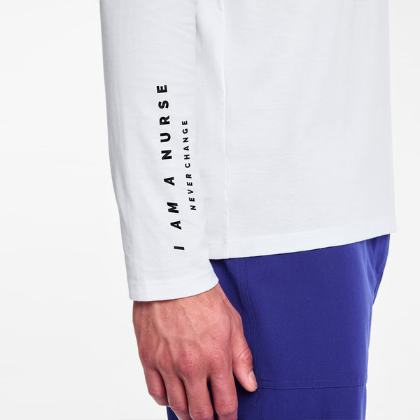Men's Optic White I Am a Nurse - Long-Sleeve Underscrub