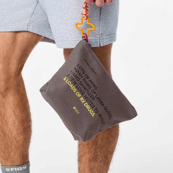 Unisex Dark Gull Grey FIGS Canvas Pouch