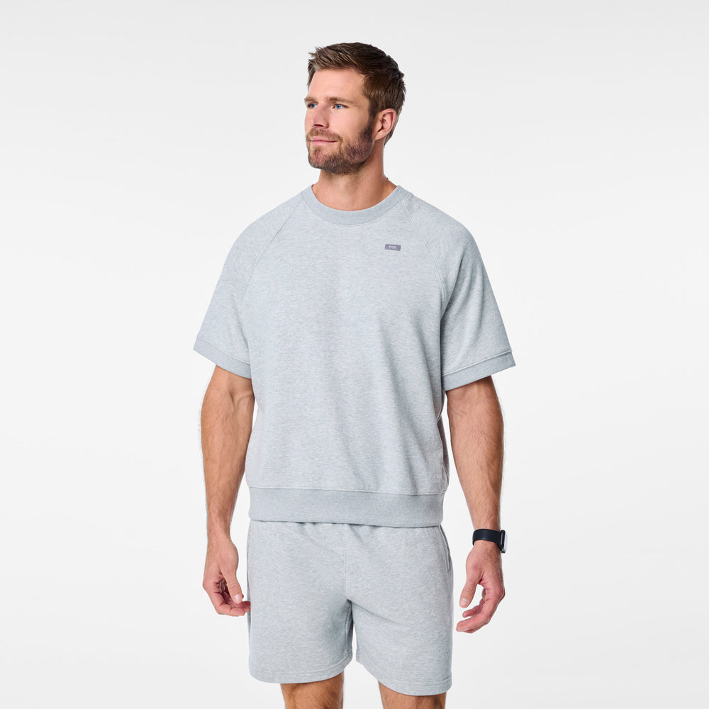 Men's Heather Grey Elliot Short-Sleeve Sweatshirt