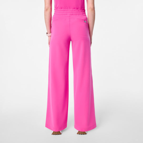 Women's Rapid Response Pink Allison High-Rise Ultra-Wide-Leg - Tall Scrub Pant