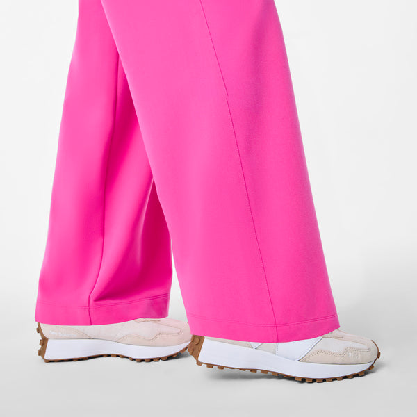 Women's Rapid Response Pink Allison High-Rise Ultra-Wide-Leg - Tall Scrub Pant
