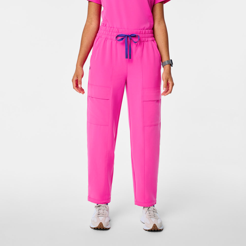 women's Rapid Response Pink High Waisted Giuliana Relaxed Straight Leg - Petite Scrub Pant™