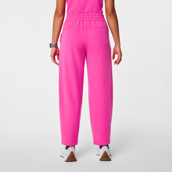 Women's Rapid Response Pink Giuliana High-Rise Barrel-Leg - Petite Scrub Pant