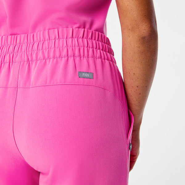 Women's Rapid Response Pink Giuliana High-Rise Barrel-Leg - Petite Scrub Pant