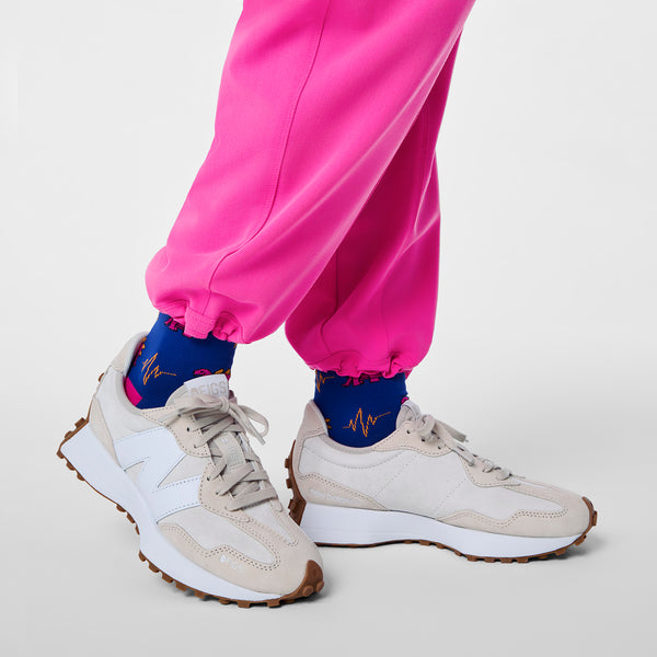 Women's Rapid Response Pink Giuliana High-Rise Barrel-Leg - Petite Scrub Pant