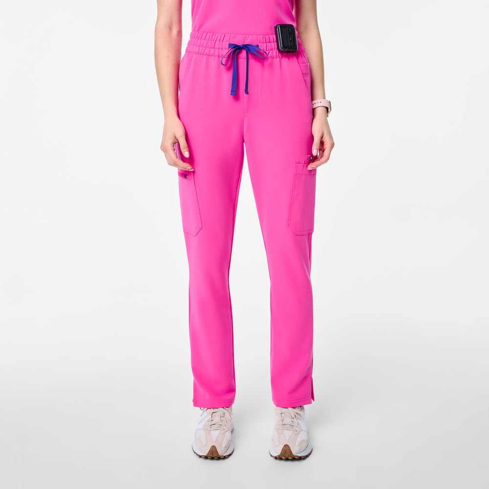women's Rapid Response Pink High Waisted Dowa - Petite Scrub Pants