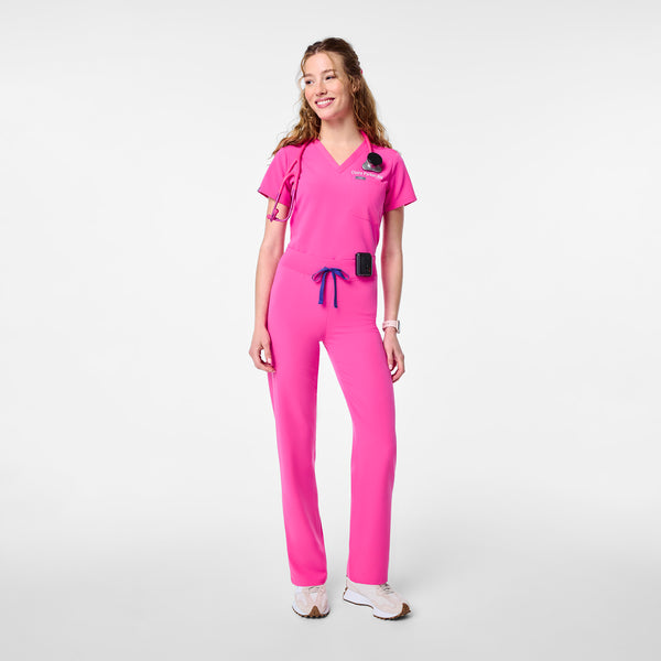 Women's Rapid Response Pink Livingston High-Rise- Petite Straight-Leg Scrub Pant™