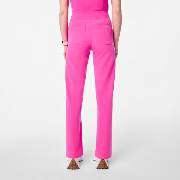 Women's Rapid Response Pink Livingston High-Rise- Petite Straight-Leg Scrub Pant™