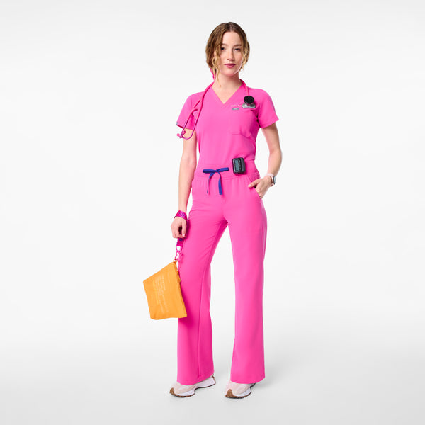 Women's Rapid Response Pink Isabel High-Rise Wide-Leg - Scrub Pant