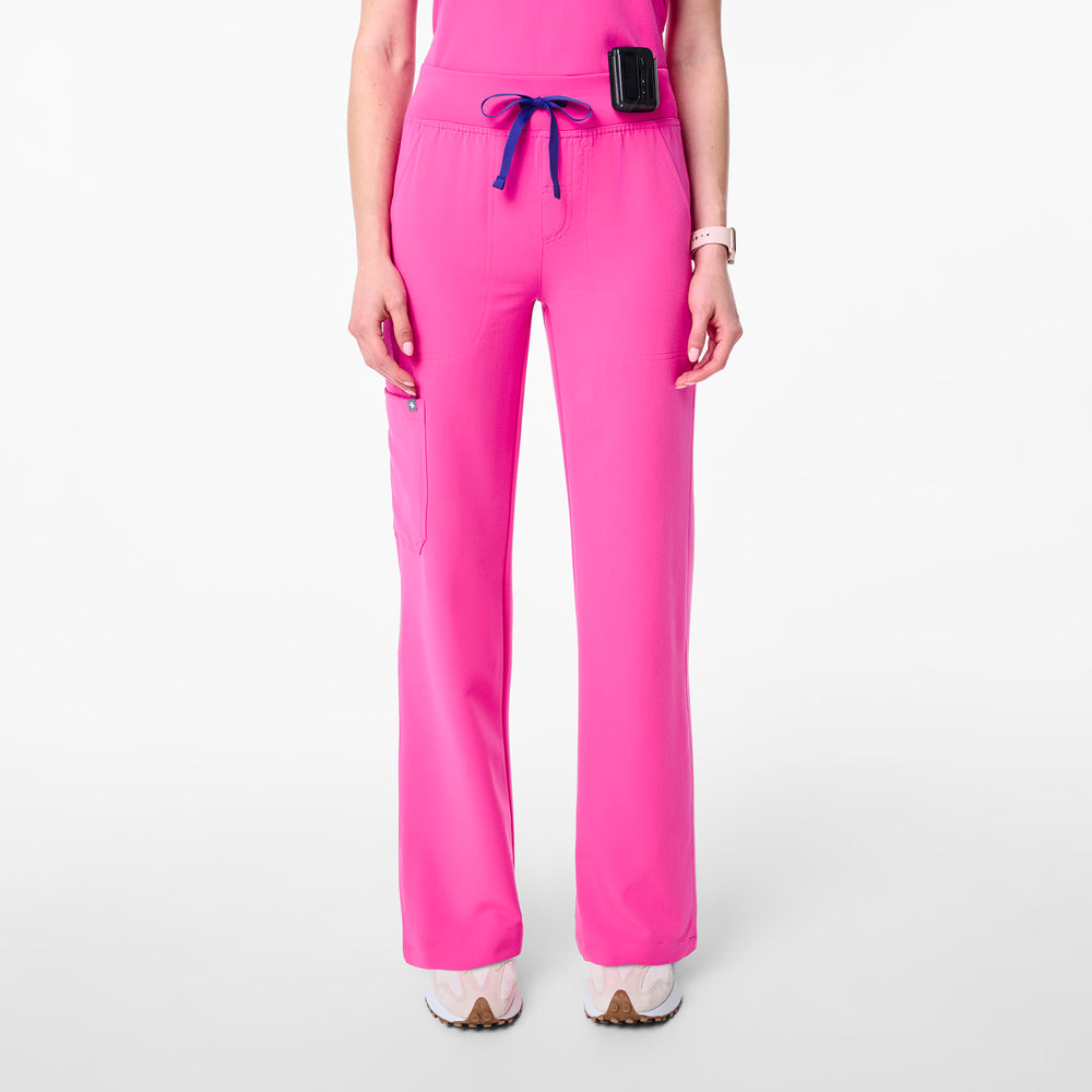 Women's Rapid Response Pink Isabel High-Rise Wide-Leg - Scrub Pant