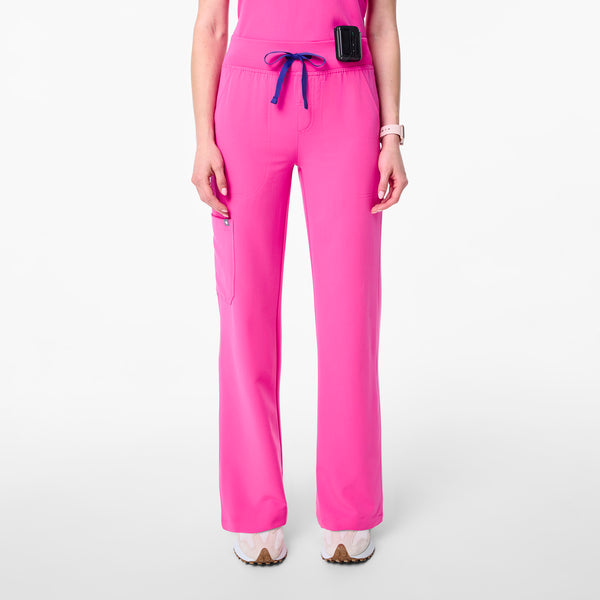 Women's Rapid Response Pink Isabel High-Rise Wide-Leg - Scrub Pant