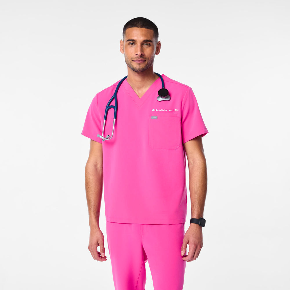 men's Rapid Response Pink Leon - Three-Pocket Scrub Top™
