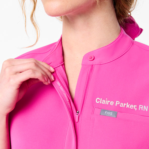 women's Rapid Response Pink Montex - Mock Neck Scrub Top