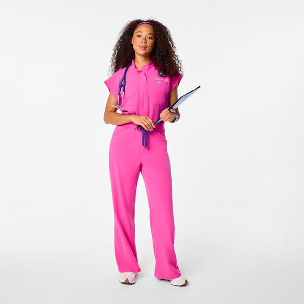 Women's Rapid Response Pink Rafaela Wide-Leg - Petite ScrubJumpsuit™