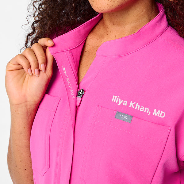 Women's Rapid Response Pink Rafaela Wide-Leg - Petite ScrubJumpsuit™
