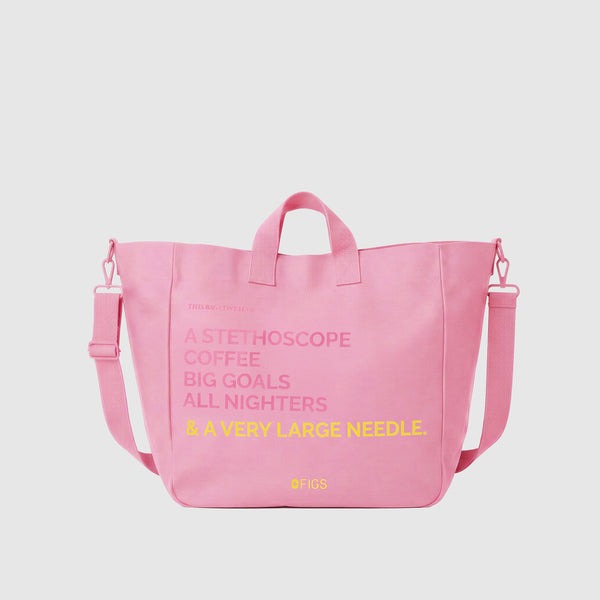 Sunrise Pink A Very Large Needle - Detachable Strap Tote