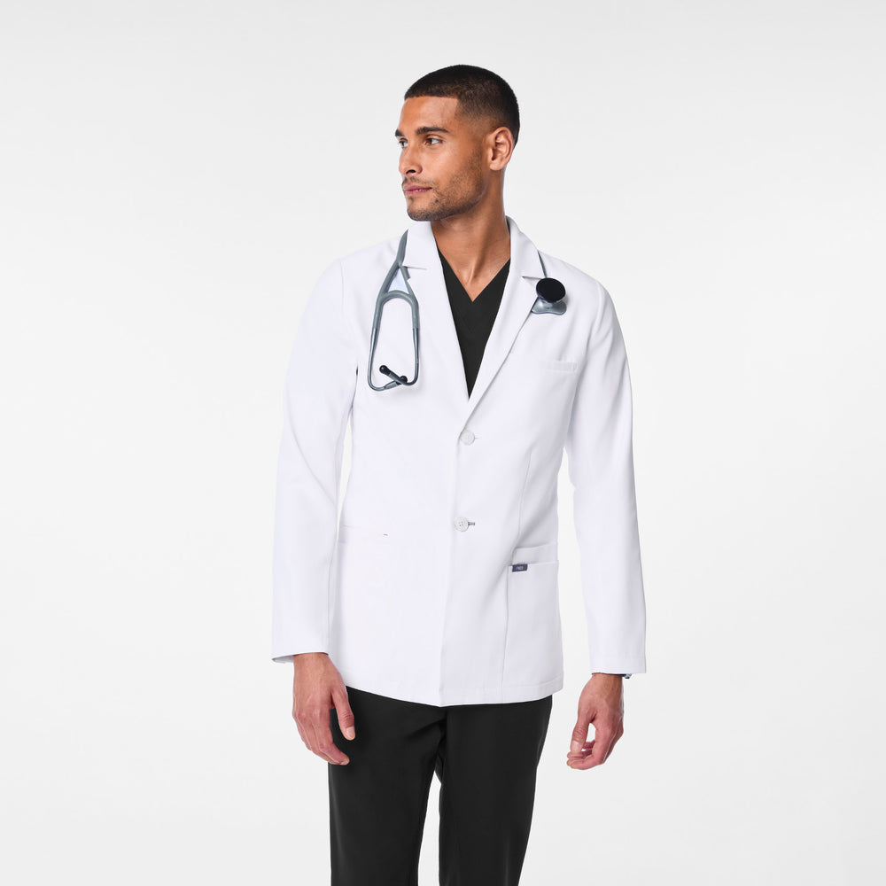 men's White Harlem - Slim Short Lab Coat