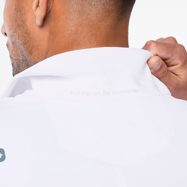 Men's White Harlem - Short Slim Lab Coat
