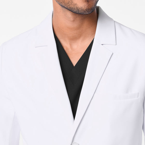 Men's White Harlem - Short Slim Lab Coat