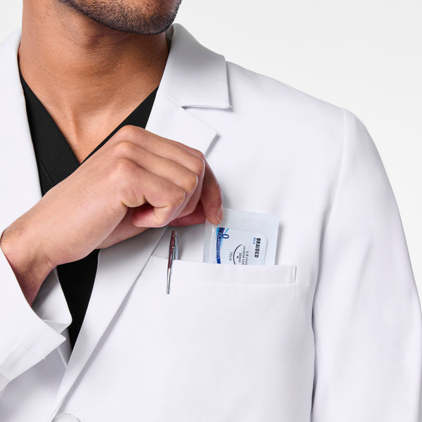 Men's White Harlem - Short Slim Lab Coat