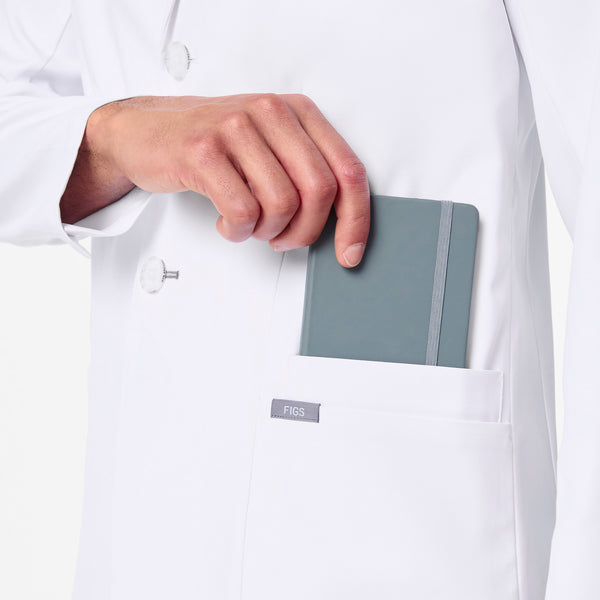 Men's White Harlem - Short Slim Lab Coat