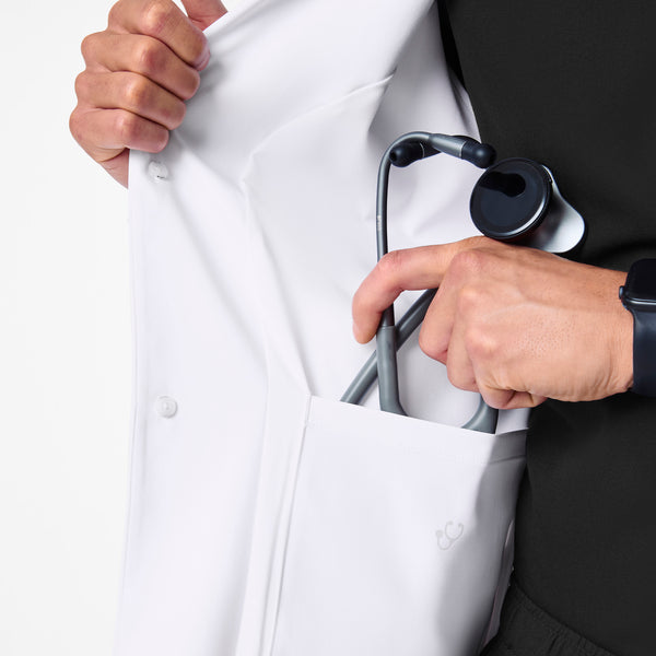 Men's White Harlem - Short Slim Lab Coat