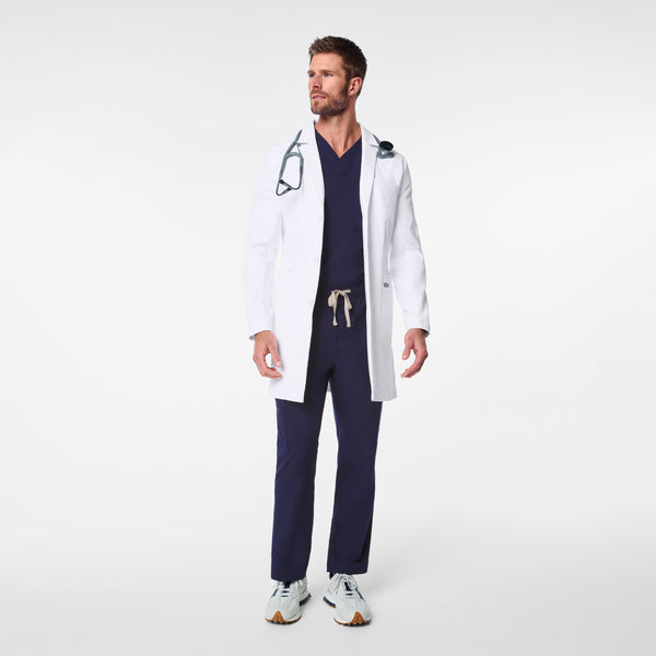 Men's White Harlem - Long Slim Lab Coat