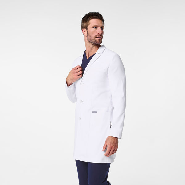 Men's White Harlem - Long Slim Lab Coat