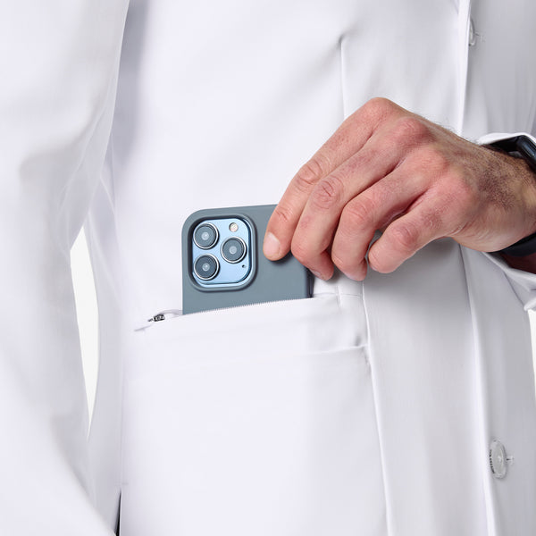 Men's White Harlem - Long Slim Lab Coat
