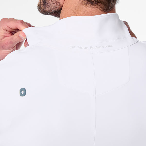 Men's White Harlem - Long Slim Lab Coat
