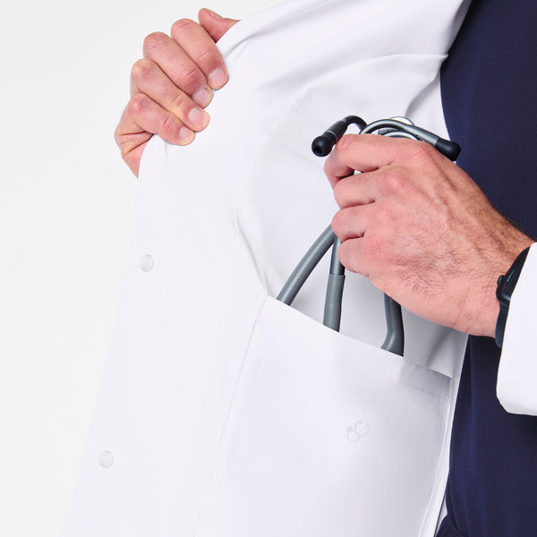 Men's White Harlem - Long Slim Lab Coat