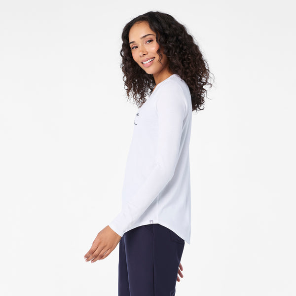 Women's Optic White My First Name is Doctor - Long-Sleeve Underscrub