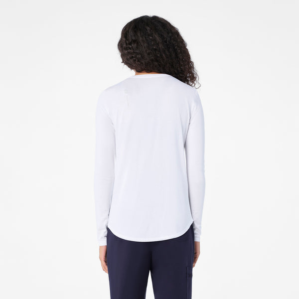Women's Optic White My First Name is Doctor - Long-Sleeve Underscrub