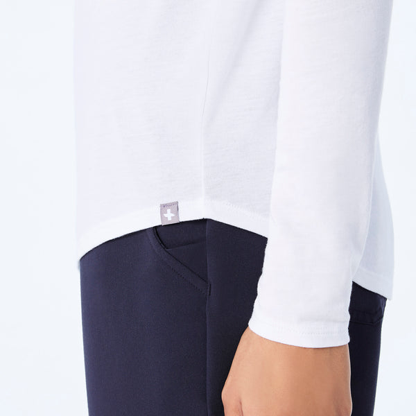 Women's Optic White My First Name is Doctor - Long-Sleeve Underscrub