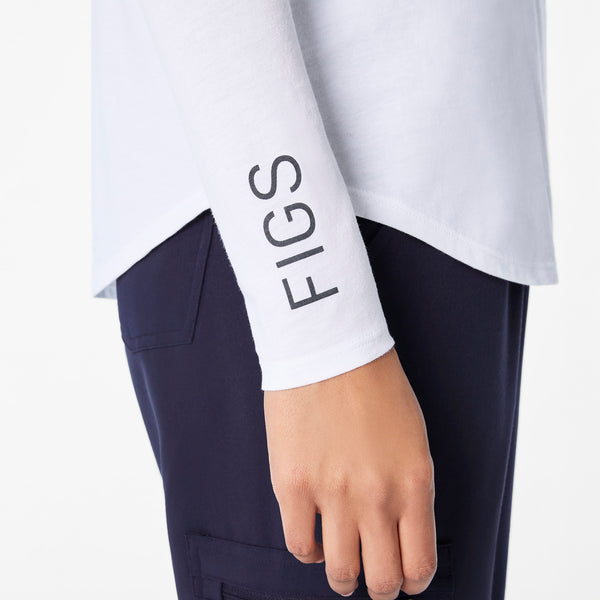 Women's Optic White My First Name is Doctor - Long-Sleeve Underscrub