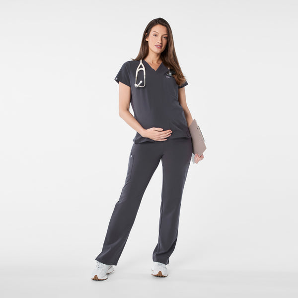 Women's Charcoal Kade - Petite Maternity Straight-Leg Scrub Pant™