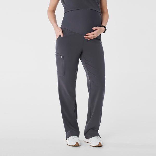 Women's Charcoal Kade - Petite Maternity Straight-Leg Scrub Pant™