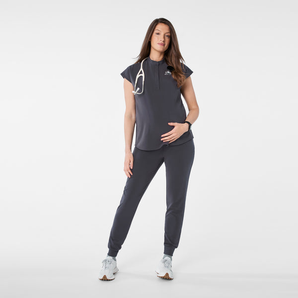Women's Charcoal Rafaela Maternity  -  Scrub Top™